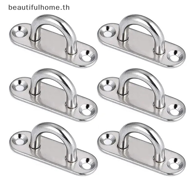{HG ใหม่} M5/6/8 ตะขอตะขอแผ่นตา Heavy Oblong Duty เหล็กสแตนเลส Pad Mount Wall U เรือเพดานแขวนแหวนโรงรถเปลญวน D รูปร่าง ~