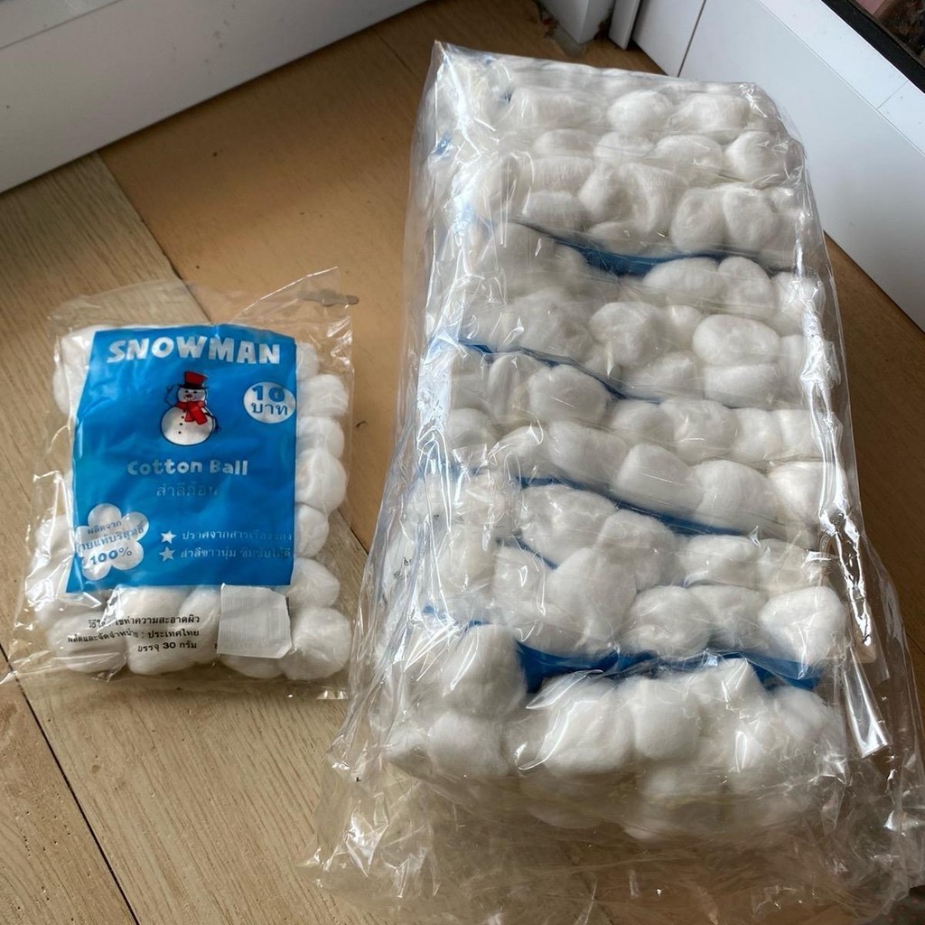 สำลีก้อนกลมเช็ดแผลทำความสอาดขายยกห่อ100บาทมี12ซอง