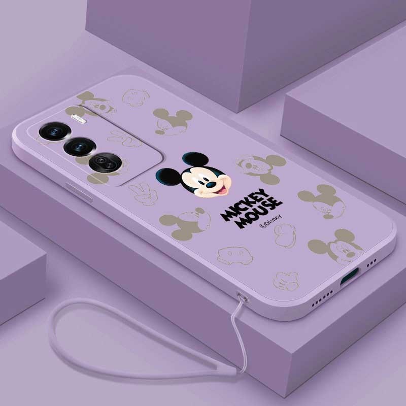Vivo Y200 5G Y19s Casing Mickey Family Mobile Case Cute Mouse Silicon Liquid Rubber Cover