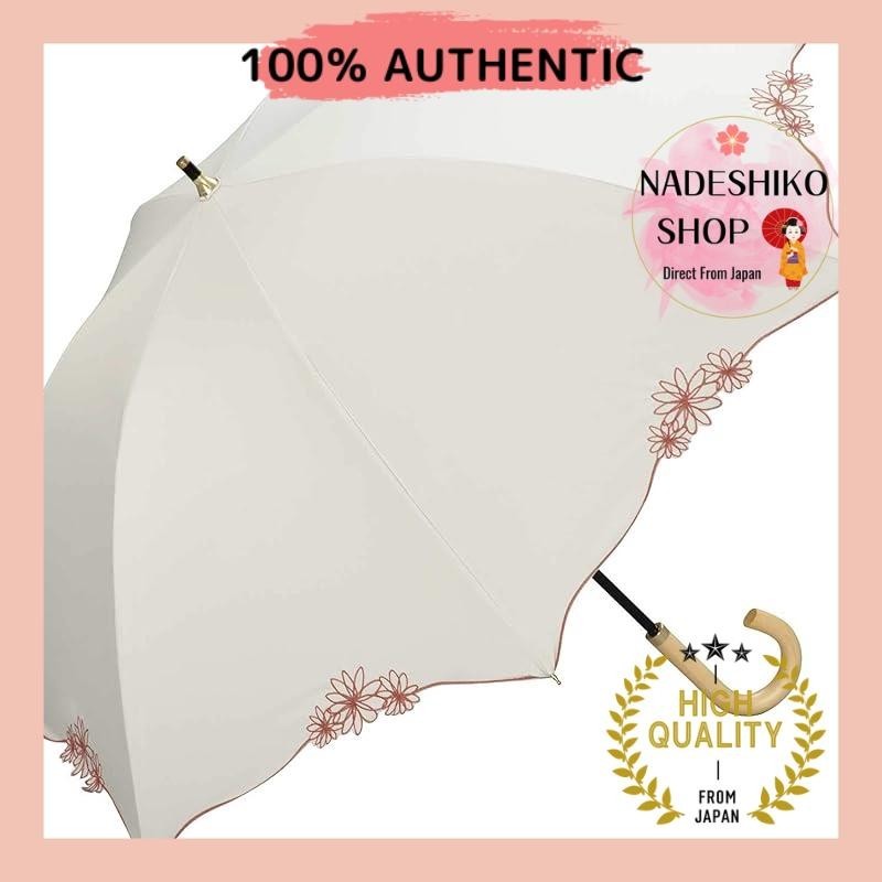 【Direct from Japan】Wpc. Sun Umbrella Sunshade Dome Rim Flower Off "Light shielding rate 100% ・ UV cut rate 100% ・ UPF50+ ・ for sunny and rainy weather" Long umbrella 55cm Women's flower pattern fashionable cute woman 81-12113-101 Wpc. Sun umbrella Folding
