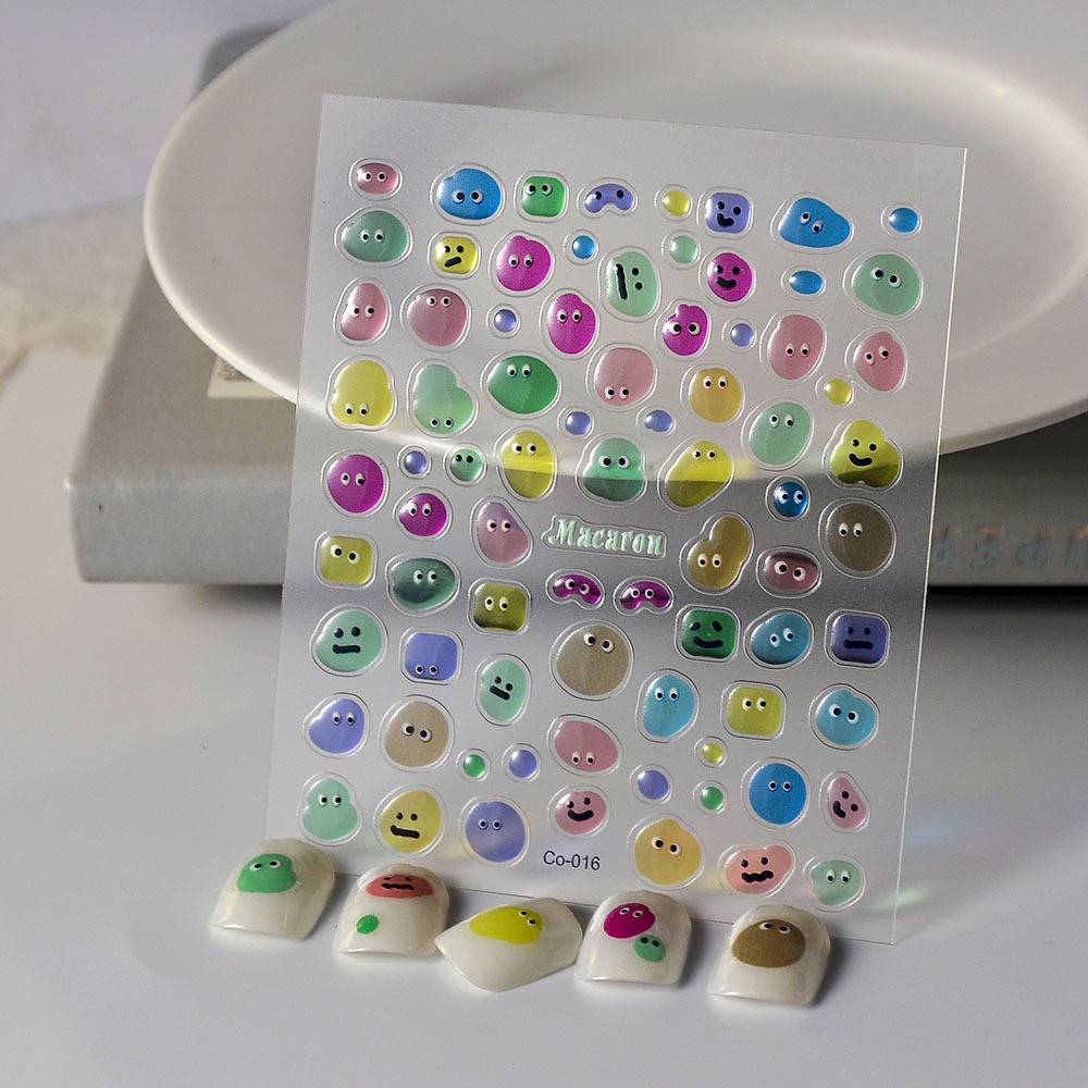 การ์ตูนเล็บสติกเกอร์เยลลี่เล็บตกแต่งสติกเกอร์ 5D กันน้ําเล็บศิลปะสติกเกอร์ - รูปที่ 2