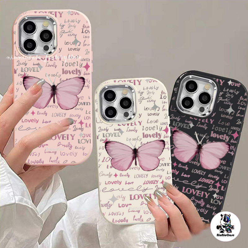 เคสไอโฟน11 13 ผีเสื้อ เคสโทรศัพท์ For iPhone 11 12 14 13 15 Pro Max XR X XS 7 Plus เคส ซิลิโคนนุ่ม Candy Protective Case