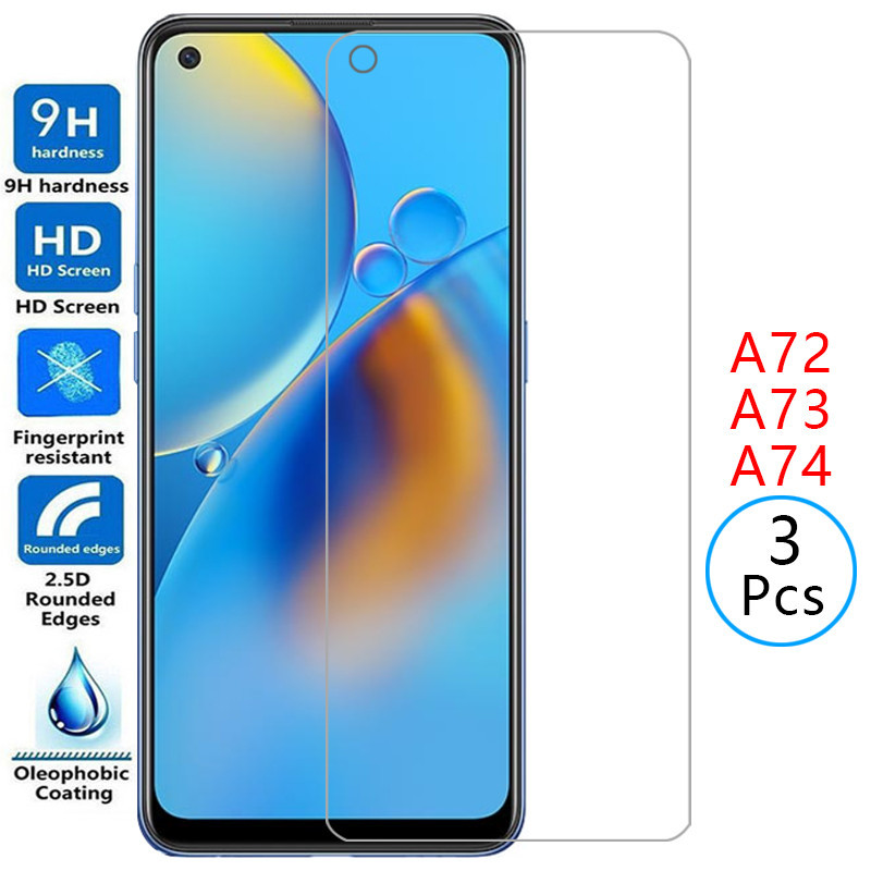 กระจกนิรภัยป้องกันสําหรับ oppo a72 a73 a74 5g ป้องกันหน้าจอบน opp opo appo a 72 73 74 72a 73a 74a ฟิ