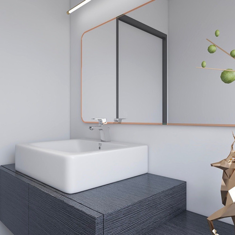 Shopping Idea American Standard อ่างล้างหน้าแบบแขวน **ไม่รวมก๊อกน้ำ** รุ่น คอนเซ็ป ควูป TF 0550 WT ฮ