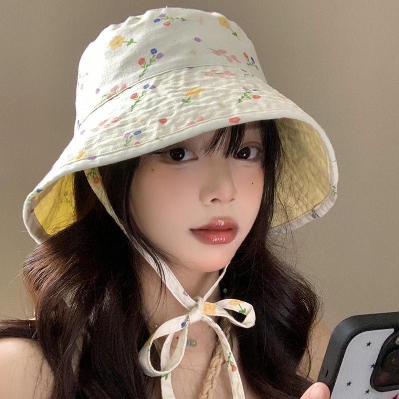 หมวกกันแดดลายดอกไม้หวานน่ารักสำหรับฤดูร้อน ราคา ถูกที่สุด ดีลบีเคเค แกลเลอรีภาพที่ 5