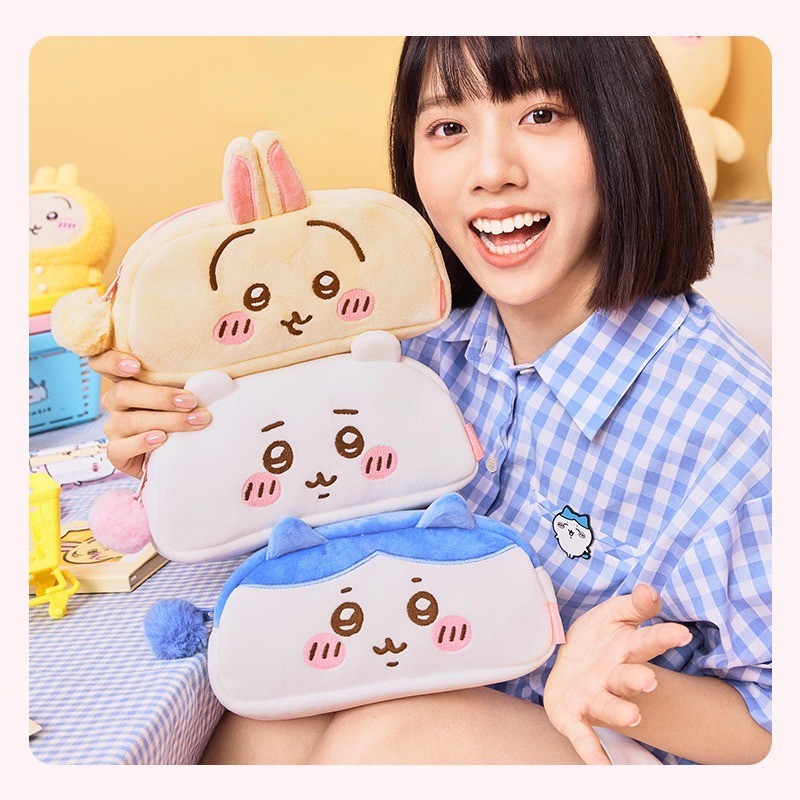 Anime Chiikawa Box Student Large Capacity Cartoon Stationery Bag Chiikawa Pencil Case Girl Birthday Gifts