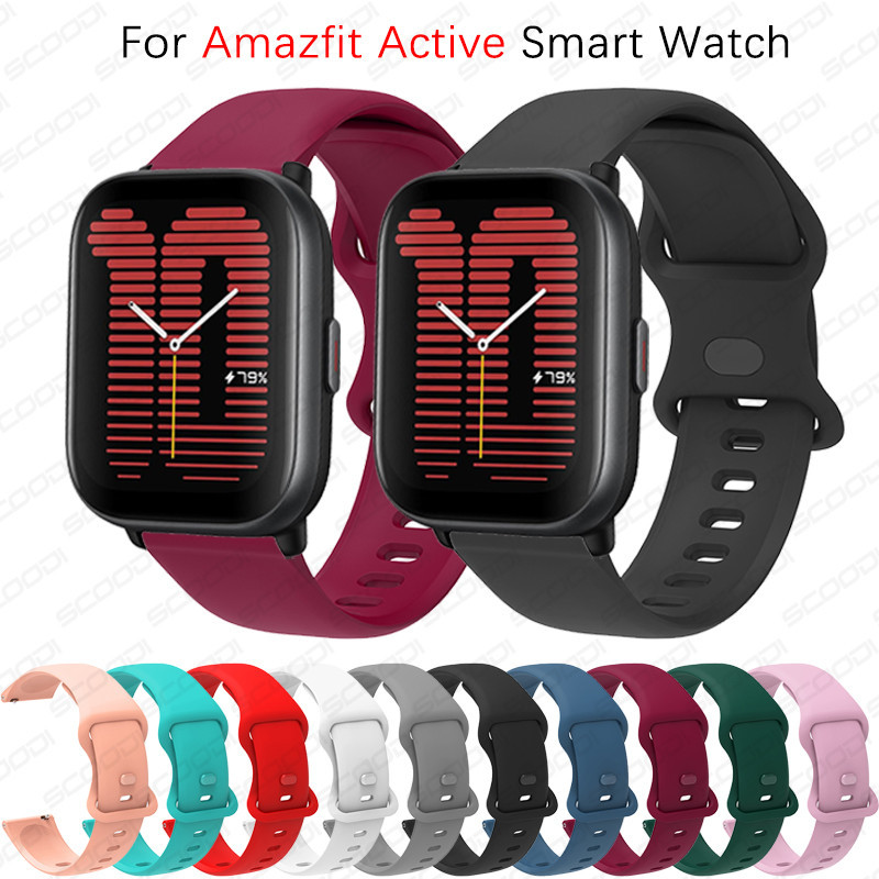 สายนาฬิกาซิลิโคนสําหรับ Amazfit Active / Active 2 สายรัดข้อมือทดแทน