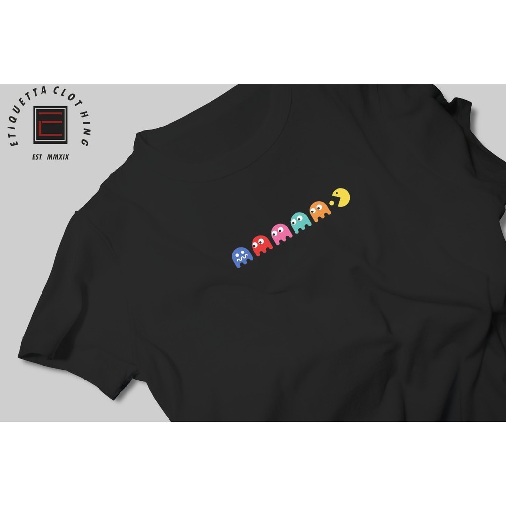 (พร้อมส่ง🇹🇭) เสื้อยืด Retro Games Shirt - Pacman v ใส่เดินทาง y2k สีดำ ชุดปกติ หนาๆ เกาหลี สวยๆ