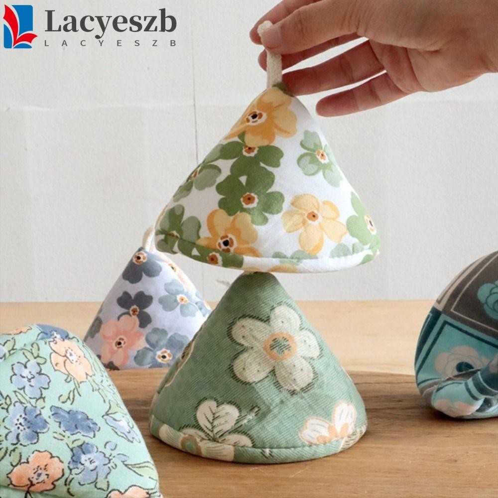 Lacyeszb หมวกสามเหลี่ยมหม้อป้องกันน้ําร้อนลวก, ถุงมือฉนวนกันความร้อนผ้าฝ้ายที่จับหม้อ, ฝาครอบผ้าหม้อที่หนาขึ้นห้องครัว