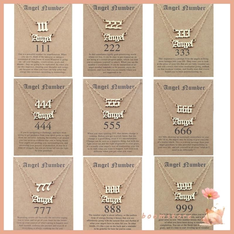 บูม 2ชิ้นแองเจิลจํานวนสร้อยคอ111 222 333 444 777สร้อยคอตัวเลขจี้สร้อยคอที่ไม่ซ้ํากันเค้นคอโซ่เครื่อง