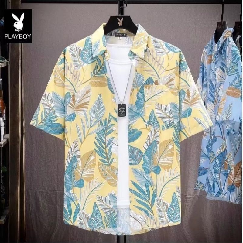 เสื้อแจ็กเก็ต แขนสั้น แบบบาง ทรงหลวม ลายดอกไม้ สไตล์ฮ่องกง เรโทร เหมาะกับเดินชายหาด แฟชั่นฤดูร้อน สําหรับผู้ชาย และผู้หญิง