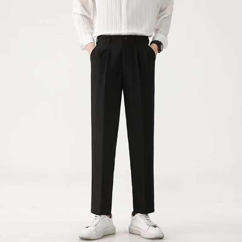 กางเกงสแล็คชาย  ผ้าเกรดพรีเมี่ยม มีความรู้สึกห้อยลงมา ไม่เหี่ยวย่น กระบอกตรง 3 สี 28-36