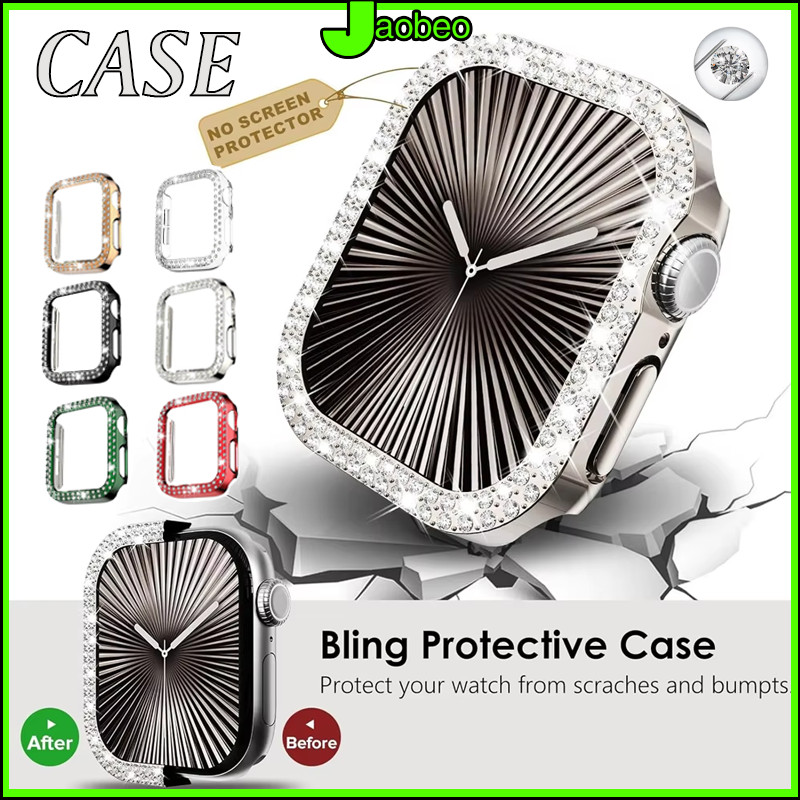 เคสพีซีเพชร for IWatch Ultra/SE 3 2 Apple Watch Series 11 10 9 8 7 6 49/46/45/44/42mmฝาครอบกันชนฟิล์มป้องกันหน้าจอ