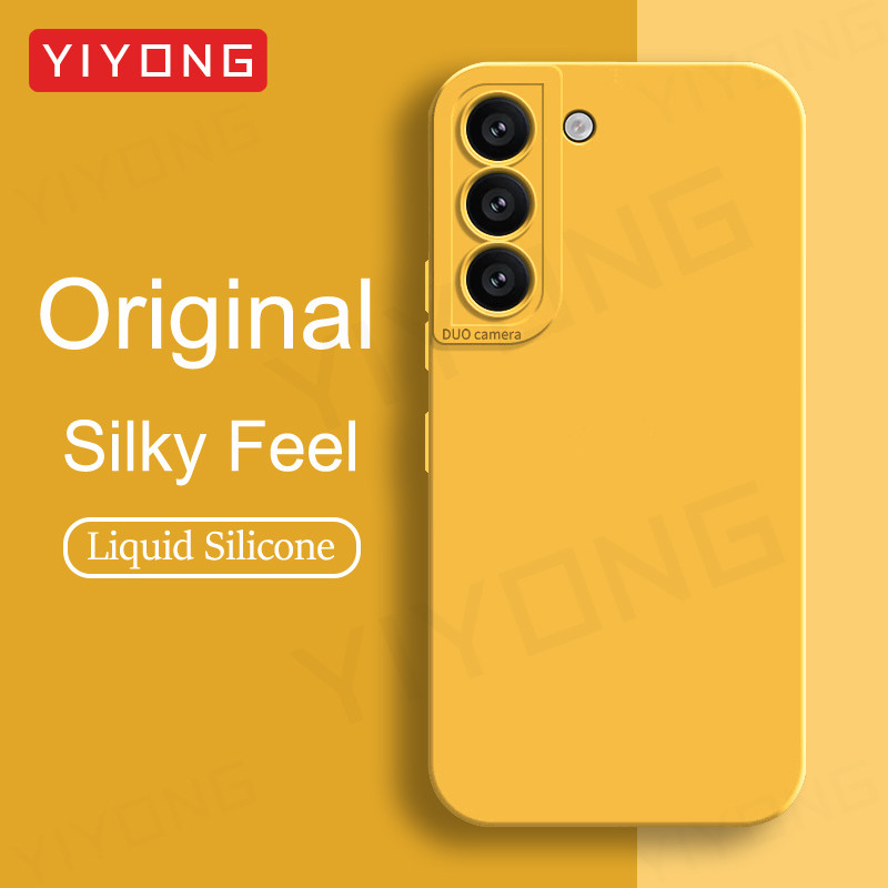 S22 กรณี YIYONG Silky Feel ซิลิโคนเหลวสําหรับ Samsung Galaxy S22 Plus S23 S24 S25 Ultra S22 + S23 + S24 + S25 + เคสโทรศัพท์
