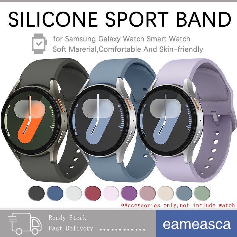 สายซิลิโคนกีฬา for Samsung Galaxy Watch FE 7 6 5 4 44 มม. 40 มม 5 Lte 5 Pro 6 4 Classic สมาร์ทนาฬิกายางรัดอุปกรณ์เสริม