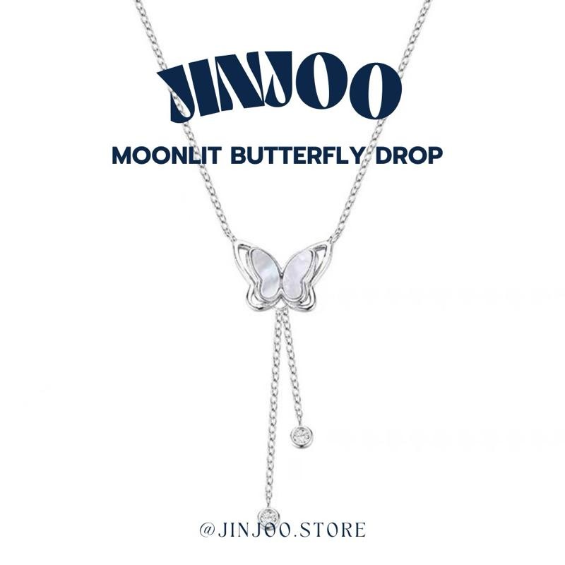 Jinjoo สร้อยคอผีเสื้อ รุ่น Moonlit Butterfly Drop จี้รูปผีเสื้อมุกและสายโซ่ห้อย มินิมอล น่ารัก