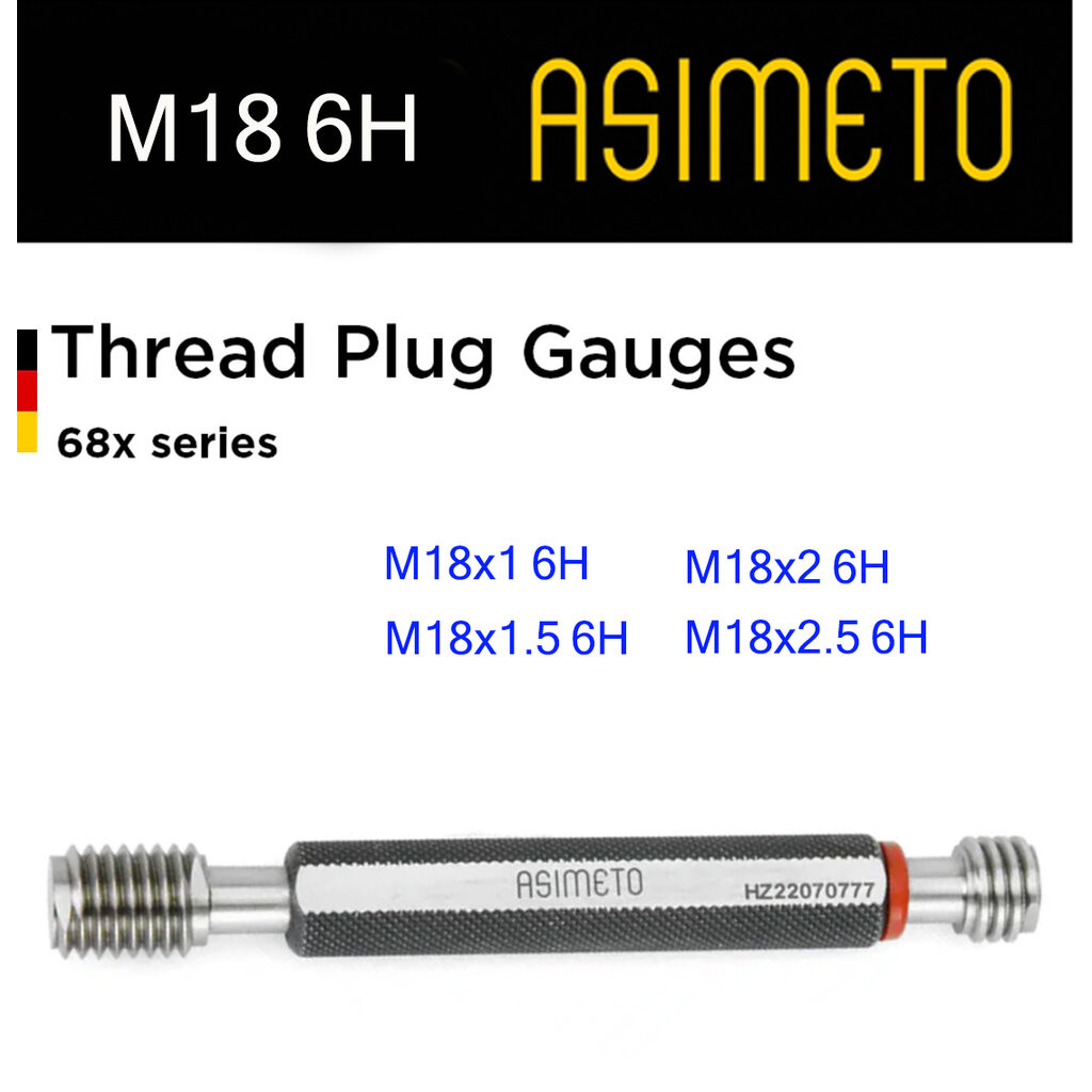 Asimeto Thread plug gauge สกรูปลั๊กเกจ M18x1, M18x1.5, M18x2, M18x2.5 6H