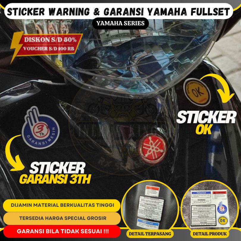 สติ๊กเกอร์แพ็คสติ๊กเกอร์ Bundle WARNING 3TH OK Universal Motor Kiss Cutt Hologram & Vinyl Lepel Glos