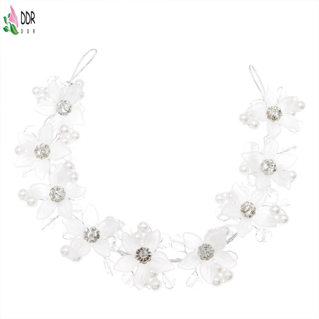 สีขาว หรูหรา ผม ใส่ห่วง หมวกคริสตัลประกายรูปดอกไม้ - รูปที่ 4