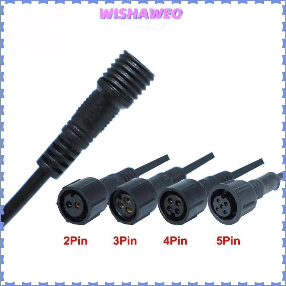 Wishaweo 2Pin 3Pin 4Pin แจ็ค, 20 ซม.สายสีดําชายหญิง Led Connector, 2Pin 3Pin 4Pin IP67 กันน้ําสายไฟ 