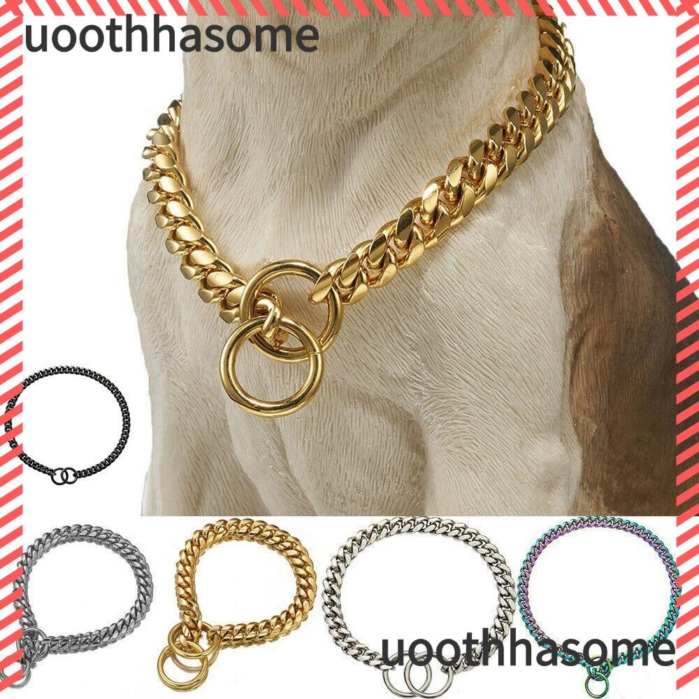 Uoothasome ปลอกคอสุนัขการเข้ารหัสแหวนสุนัขสร้อยคอสุนัขสัตว์เลี้ยงเมทัลลิก