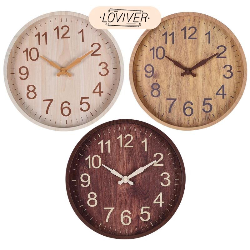 LOVIVER นาฬิกาแขวน เงียบนอร์ดิก 12 "แขวนนาฬิกากวาดนาฬิกาเคลื่อนไหวสําหรับร้านอาหารห้องทํางานเครื่องประดับตกแต่งห้องนอน