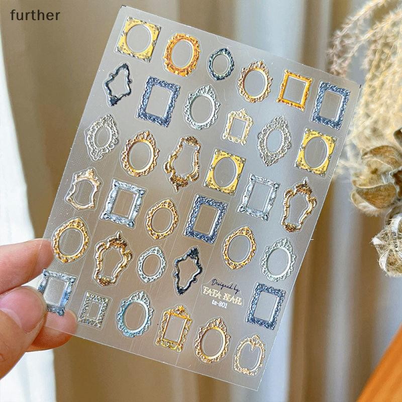 [further] กรอบรูปวินเทจขอบ Boho 5D นุ่มนูนบรรเทา Self กาวตกแต่งเล็บสติกเกอร์ 3D สติ๊กเกอร์ติดเล็บ [TH] - รูปที่ 5