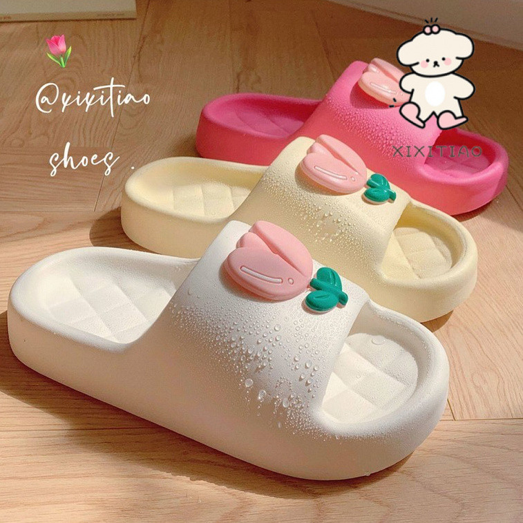 Xitiao รองเท้าแตะห้องน้ําทึบบ้านหนาของผู้หญิงในฤดูร้อน