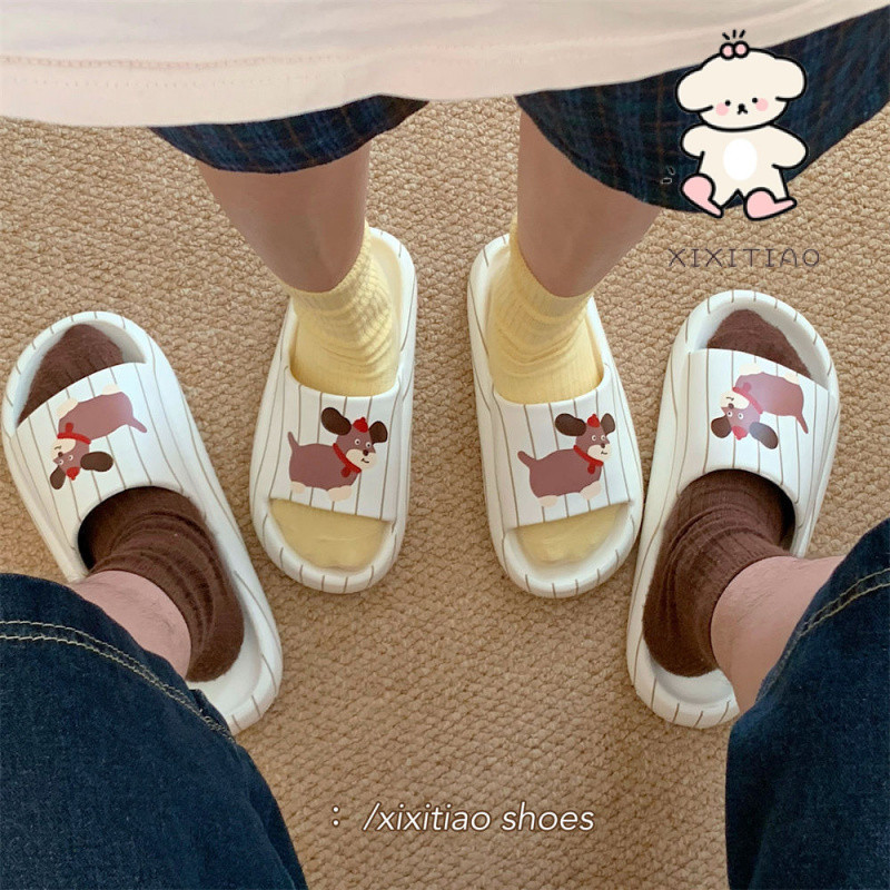 Xixtiao ฤดูร้อนคู่ EVA ในร่มสบาย Home Influencer การ์ตูนน่ารักลูกสุนัขรองเท้าแตะรองเท้าแตะห้องน้ํารองเท้าแตะผู้ชายผู้หญิง