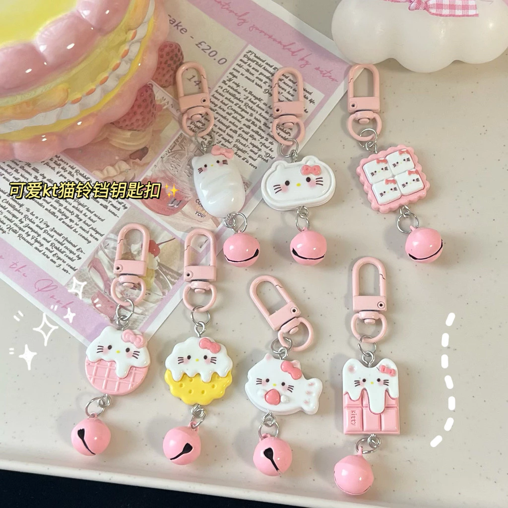 กระดิ่งประตู H58 Kate Cat KT Cat กระดิ่งจี้พวงกุญแจ อุปกรณ์ตกแต่งกระเป๋าเป้สะพายหลังอเนกประสงค์ ของขวัญคู่รักเพื่อนรัก