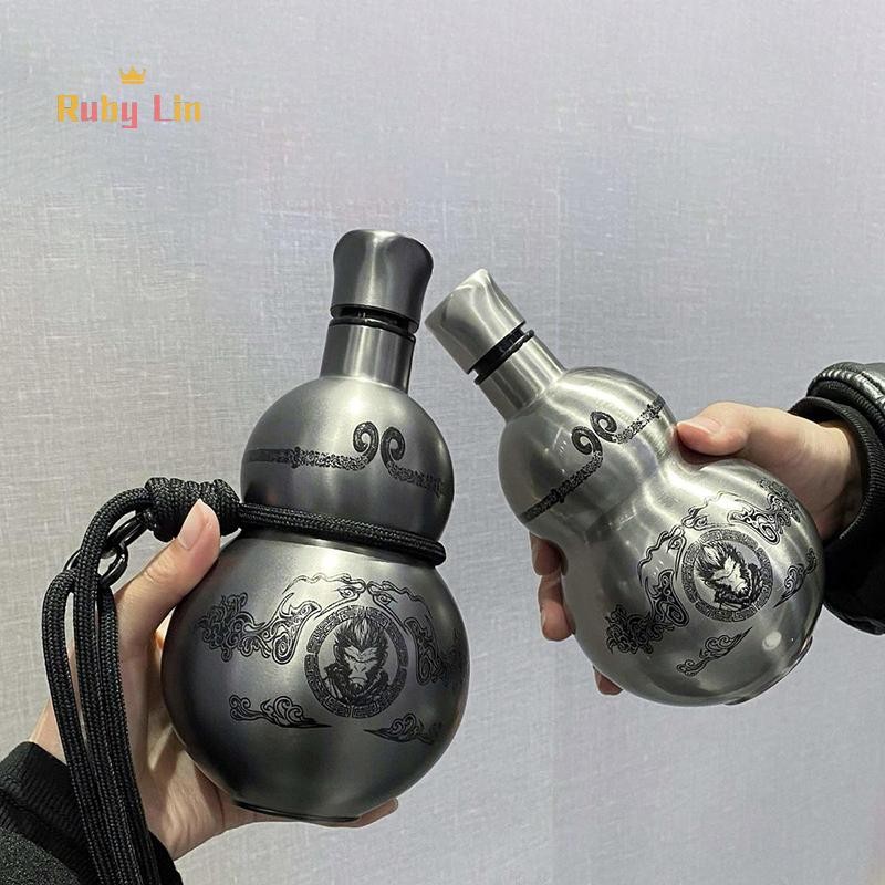 Ruby Lin Wukong Theme Gourd สไตล์ 500ml ขวดน้ําฉนวนกันความร้อนถ้วยเกม Hobby คอสเพลย์แบบพกพากลางแจ้งกีฬาขวดน้ํา