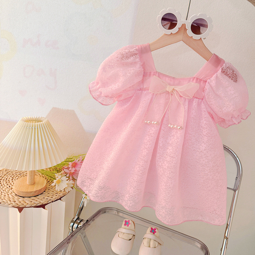 สาวสไตล์ตะวันตกกระโปรงผ้ากอซชุดฤดูร้อนเด็กชุดสาวเด็กแขนสั้นชุดเจ้าหญิงเด็กฤดูร้อนแฟชั่นกระโปรงขนาดเล็ก - รูปที่ 4