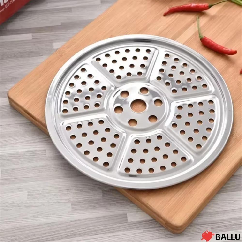 Ballu อุปกรณ์ครัว Steamer, หม้อไอน้ําสแตนเลสทรงกลมแผ่นนึ่ง, ช่อง 16-34 ซม. ชั้นวางหม้อหุงข้าวนึ่ง