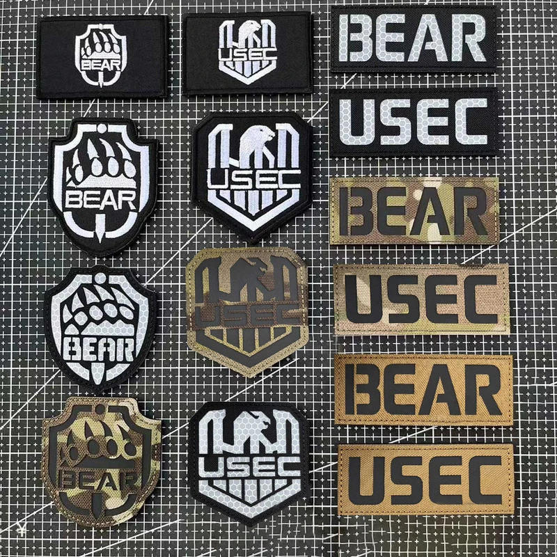 Escape จาก Tarkov IR PVC Patch กระเป๋าเป้สะพายหลังยุทธวิธีสติกเกอร์เย็บปักถักร้อยแพทช์สําหรับเสื้อผ้
