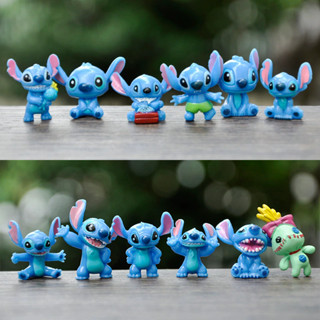 12 ชิ้น/เซ็ต Mini Stitch รูปอะนิเมะ Stitch Action ตุ๊กตาคริส…
