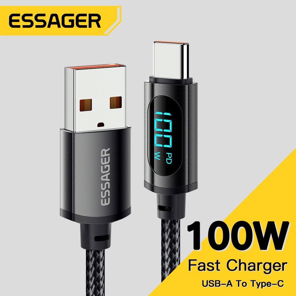 Essager 7A 100W สาย USB to Type C จอแสดงผลดิจิตอล QC PD Fast Charger