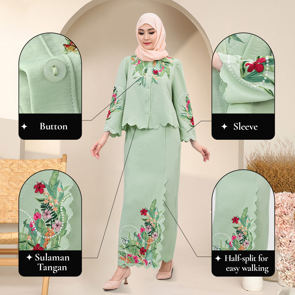 BAJU KURUNG MODERN 2025 ปัก KURUNG เสื้อธรรมดา raya 2025 viral โมเดิร์น baju kurung เหมาะสําหรับงานแ