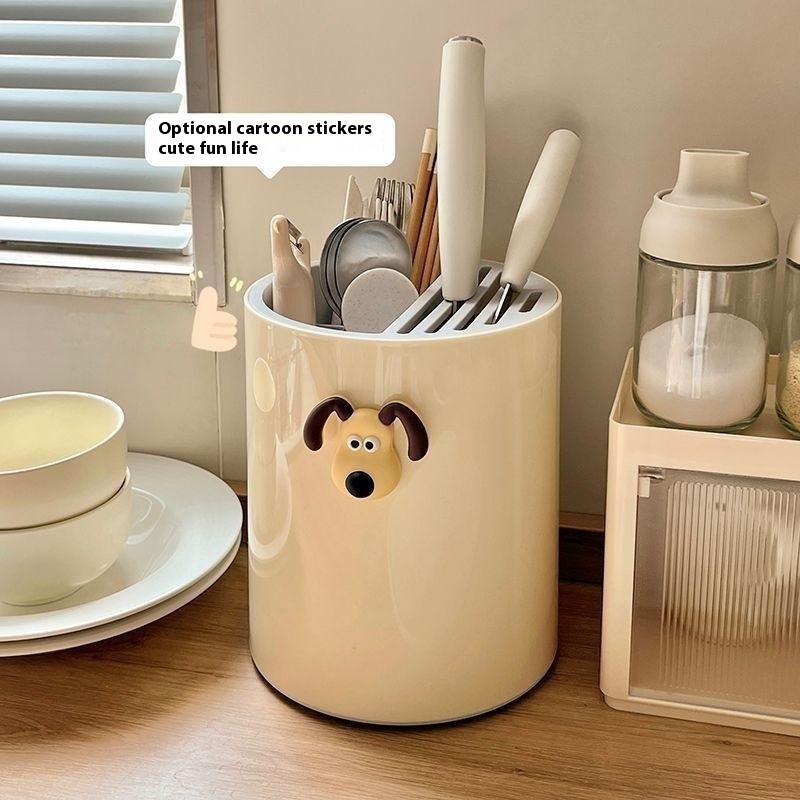 Kitchen Rotating Knife Holder Storage Rack Household Countertop Multifunctional Chopstick Holder Kni