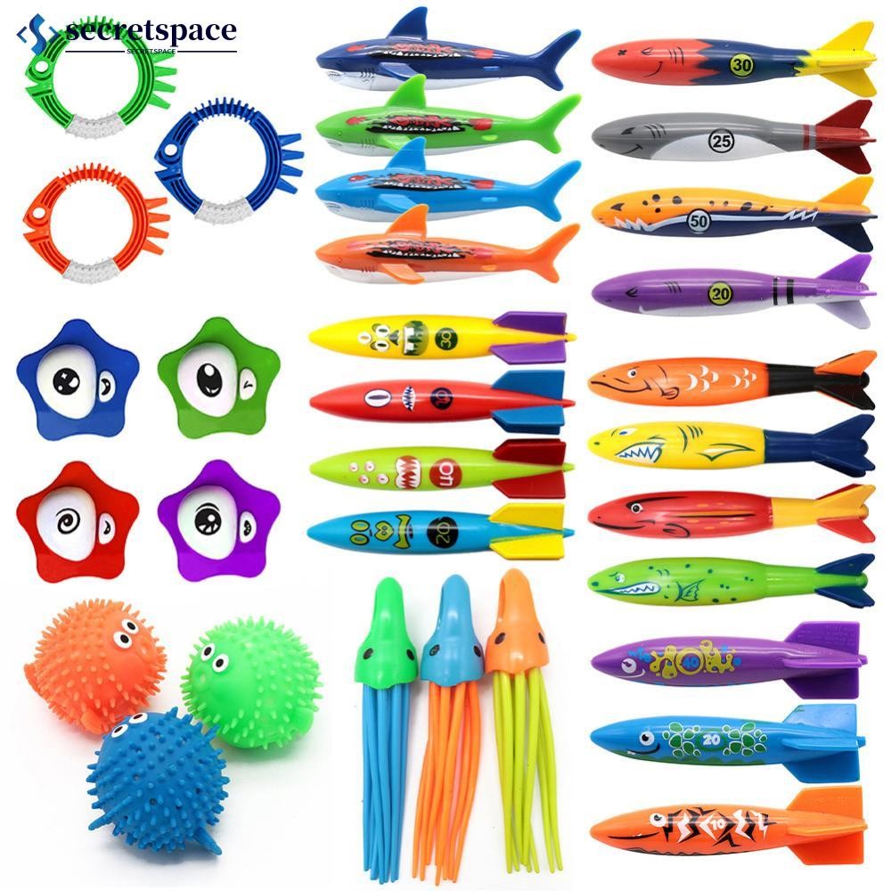 Secretspace เด็กสระว่ายน้ําดําน้ําของเล่น Submersible Treasure Hunt ของเล่นน้ําว่ายน้ําการฝึกอบรมเครื่องมือฤดูร้อนกลางแจ้งของเล่นชุด G6S6