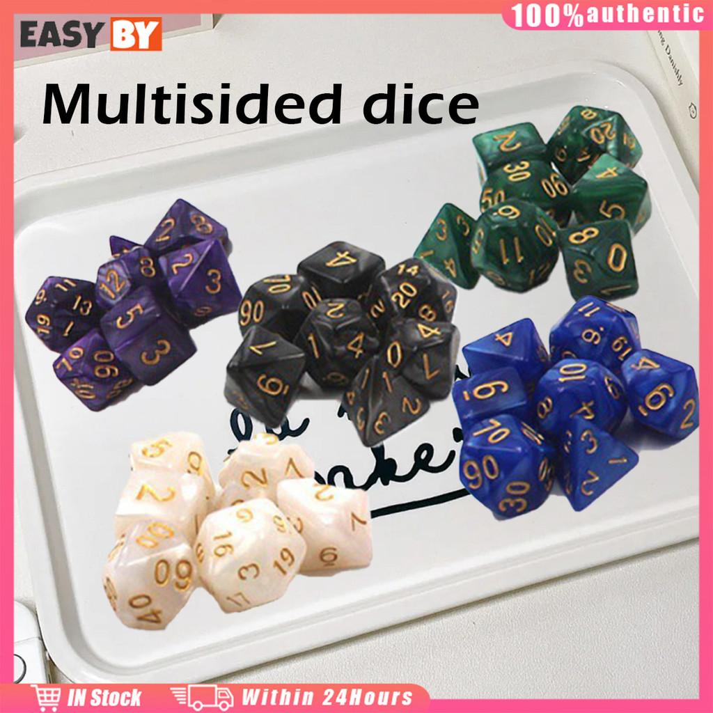 จัดส่งรวดเร็ว ลูกเต๋า board game หลายด้านd4 d6 d8 d10 d12 d20 d100 ชุด7ชิ้น ลูกเต๋าเกมตาราง