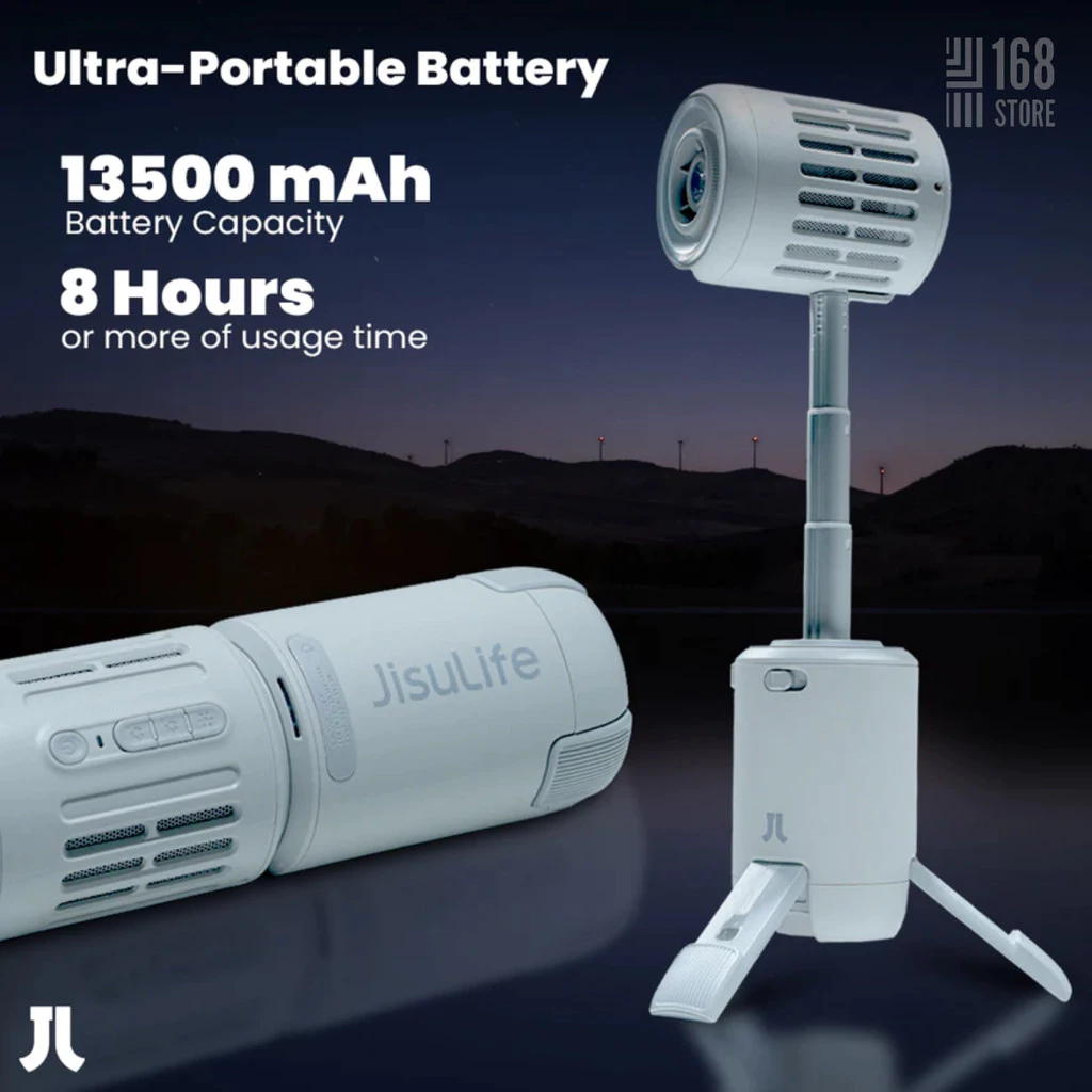Jisulife Outdoor Fan Ultra1 Light Grey แรงลม 10 ระดับ 45K RPM thumbnail 4