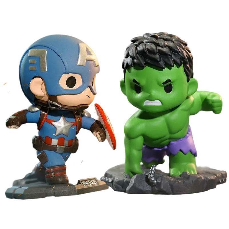 Popmart Marvel Avengers Classic Series Blind Box Doll Action Figures เครื่องประดับของเล่นอินเทรนด์คร