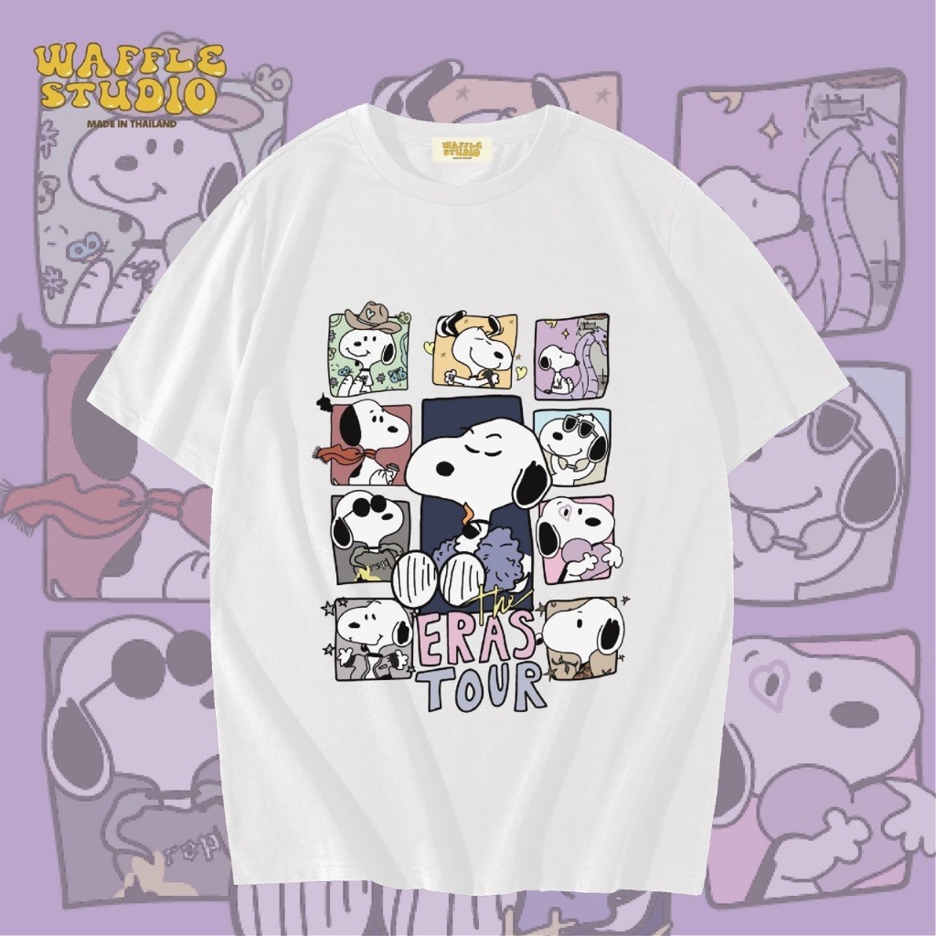 เสื้อยืดโอเวอร์ไซส์.เสื้อยืดเกาหลีเกาหลี เสื้อยืด Cotton 100% Waffle Studio