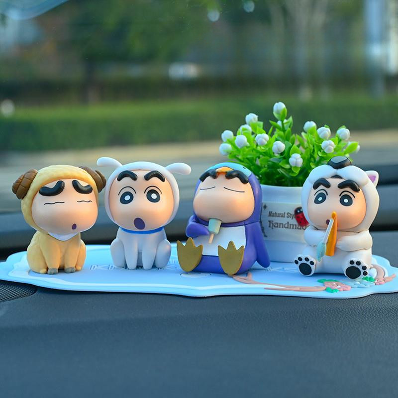 4 ชิ้น/เซ็ต Zoo Crayon Shin-chan 8 ซม.ช้างรูปอะนิเมะ COD stock คอสเพลย์ตุ๊กตาของเล่นสําหรับของขวัญเด