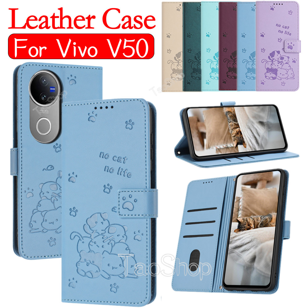 Flip หนังสําหรับ Vivo V50 Lite V50Lite V 50 VivoV50 Lite VivoV50Lite ขาตั้งแม่เหล็กผู้ถือปลอกกันกระแ