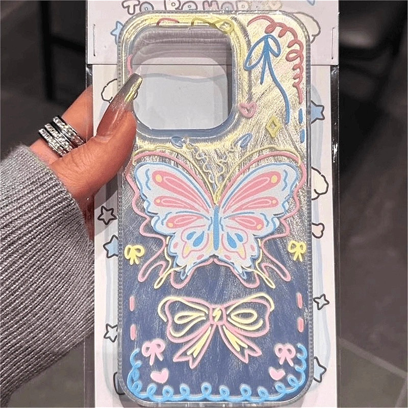 Shining Manga Butterfly Phone Case 16 15 14 plus 13 Pro 11 Promax 12
