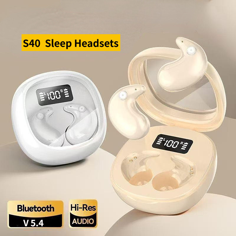 Senbenbao S40 Sleeping Earbuds เสียงสเตอริโอระดับ HiFi, กันน้ํา iPX5, ลดเสียงรบกวน ENC,Build-in Mic, การควบคุมแบบสัมผัสจอแสดงผลดิจิตอลอัจฉริยะสําหรับโทรศัพท์สมาร์ท Andriod