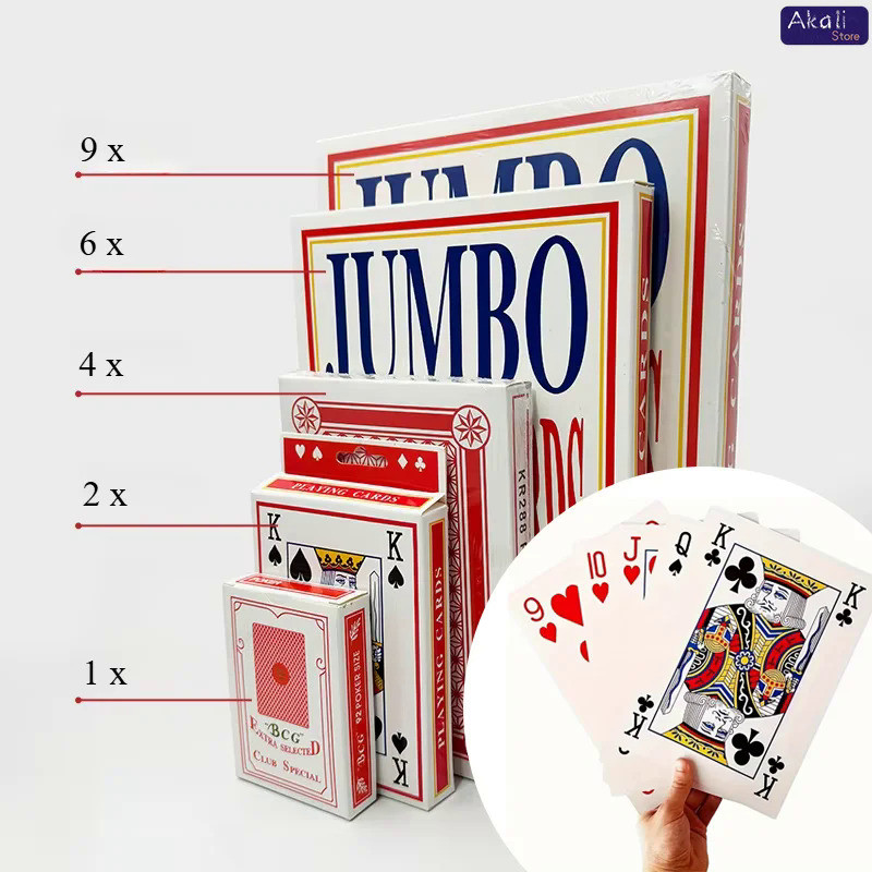 2/4/6/9x Larger 54 Cards Super Jumbo Oversized Playing Cards Birthday Party Favors Adult and Family 