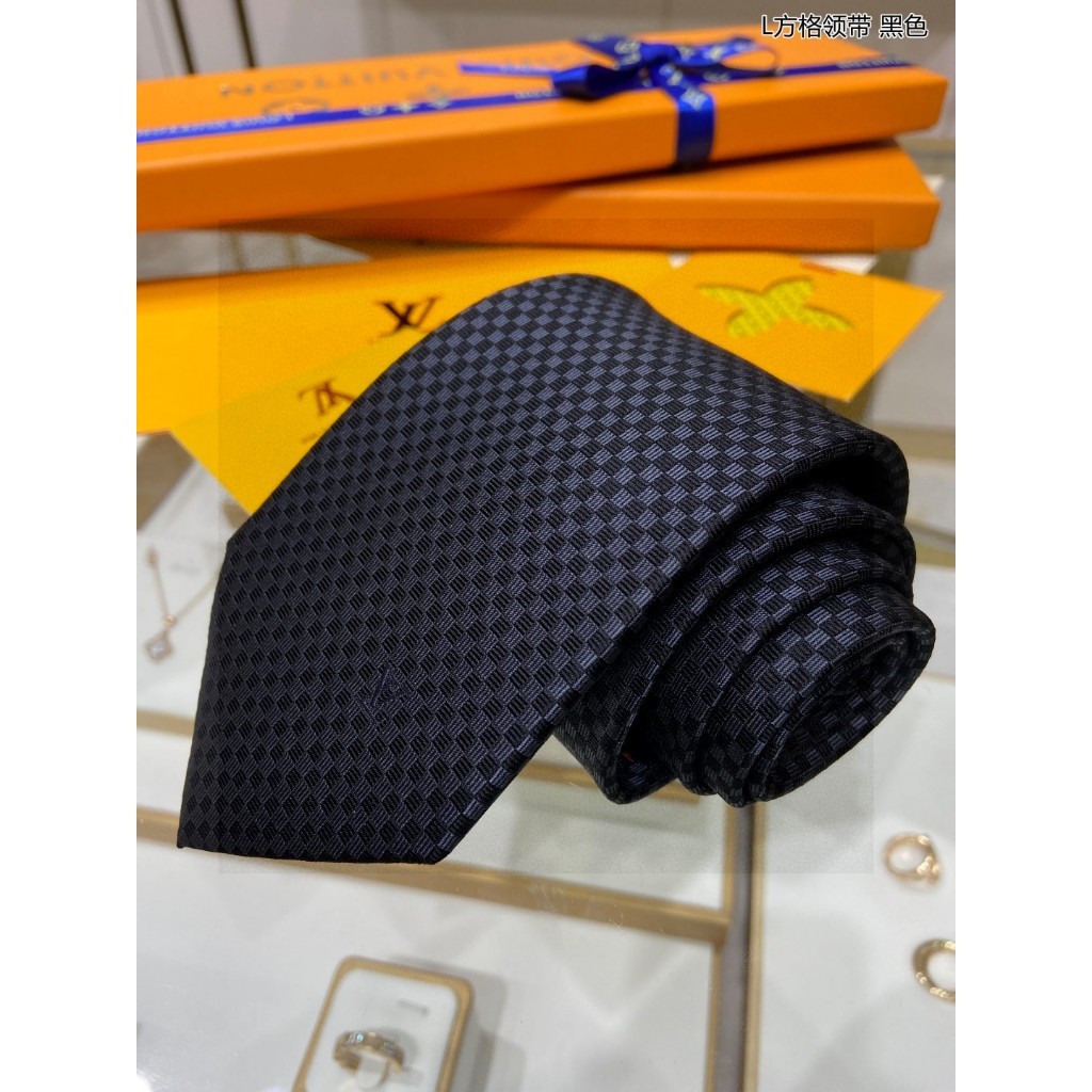 Top Jacquard Loui Silk Checkered Fashion Elegant Mens Business Tie พร้อมกล่อง
