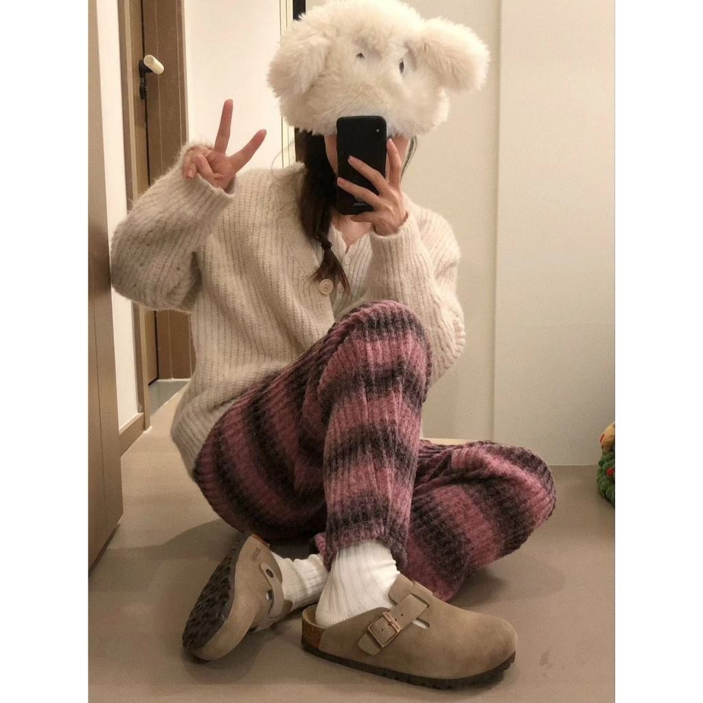 ❤️พร้อมส่ง & พรี❤️BIRKENSTOCK Men/Women Classic Cork ข้าวขาว Anti-Fur Slipper Sandals